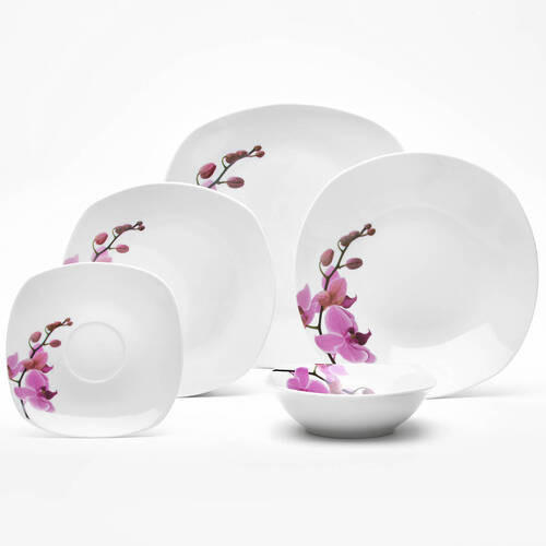 KOMPLETT SERVIS Kyoto 32 delar  - vit/magenta, Klassisk, keramik - Van Well