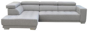 ECKSOFA Hellgrau Chenille  - Chromfarben/Hellgrau, Design, Textil (207/301cm) - Xora