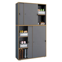 SCHUHSCHRANK  in 100/183/37 cm  - Honigeiche/Anthrazit, Design, Holzwerkstoff/Kunststoff (100/183/37cm) - MID.YOU