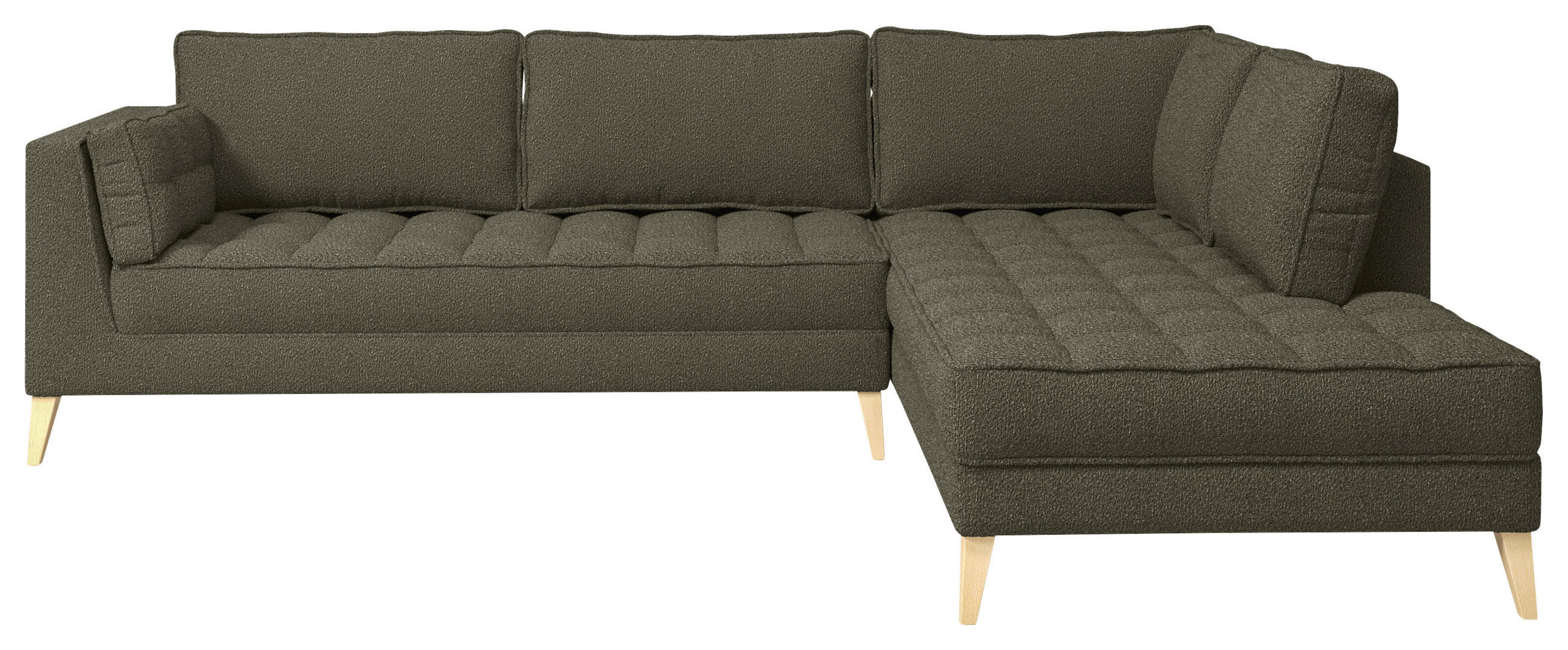 HÖRNSOFFA i bouclé mörkgrön  - mörkgrön/naturfärgad, Design, trämaterial/textil (310/204cm) - MID.YOU