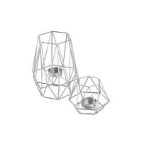 Set De Suporturi Lumânări - argintiu, Basics, metal (9,5/8/17/8,3cm) - Echtwerk