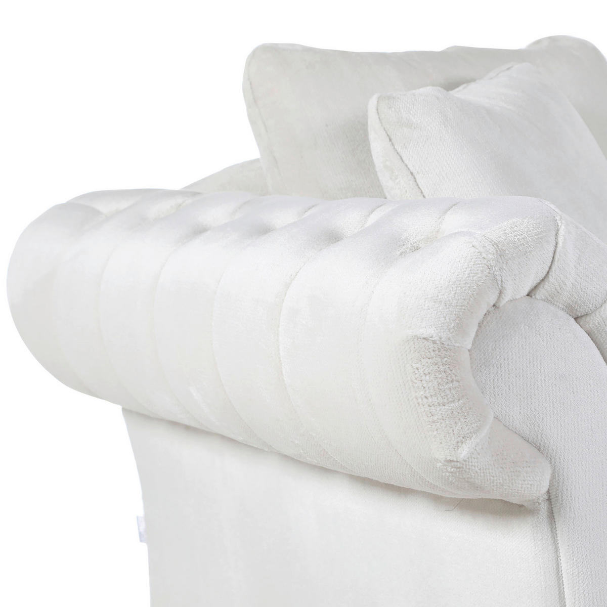 BIG SOFFA i plysch vit  - vit/furufärgad, Trend, trä/textil (273/85/110cm) - MID.YOU