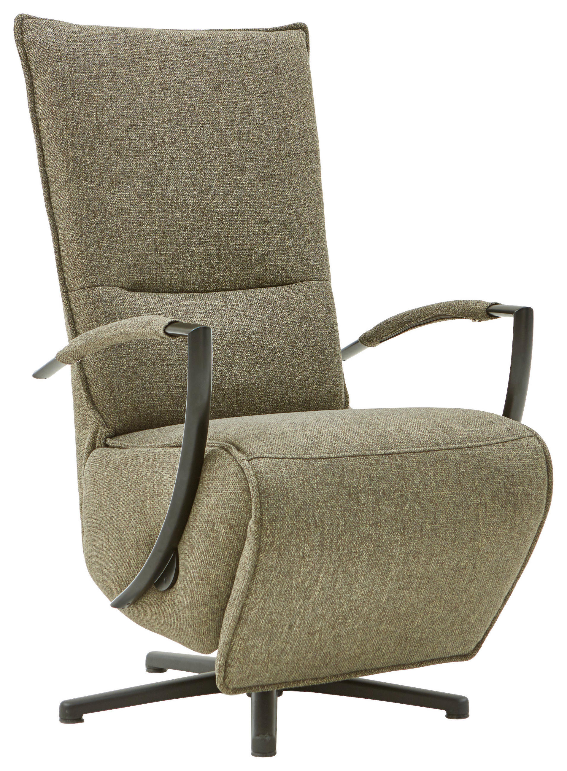 RELAXSESSEL Webstoff Relaxfunktion    - Dunkelgrün/Schwarz, Design, Textil/Metall (66/110-114/84cm) - Moderano
