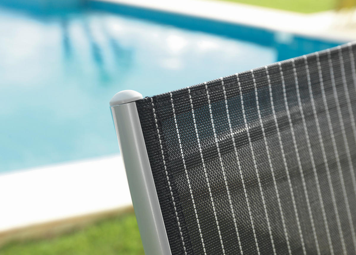 VRTNA SKLOPIVA STOLICA  crna, srebrne boje, bijela  metal, tekstil      - bijela/srebrne boje, Basics, metal/tekstil (56/106/64cm) - Ambia Garden