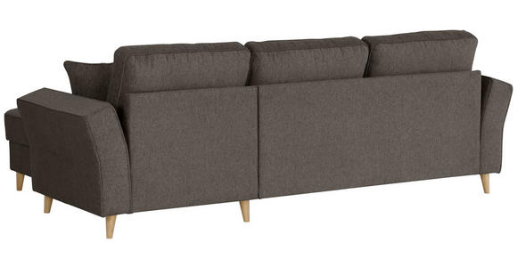 ECKSOFA in Flachgewebe Graubraun  - Eichefarben/Graubraun, KONVENTIONELL, Holz/Textil (265/159cm) - Carryhome