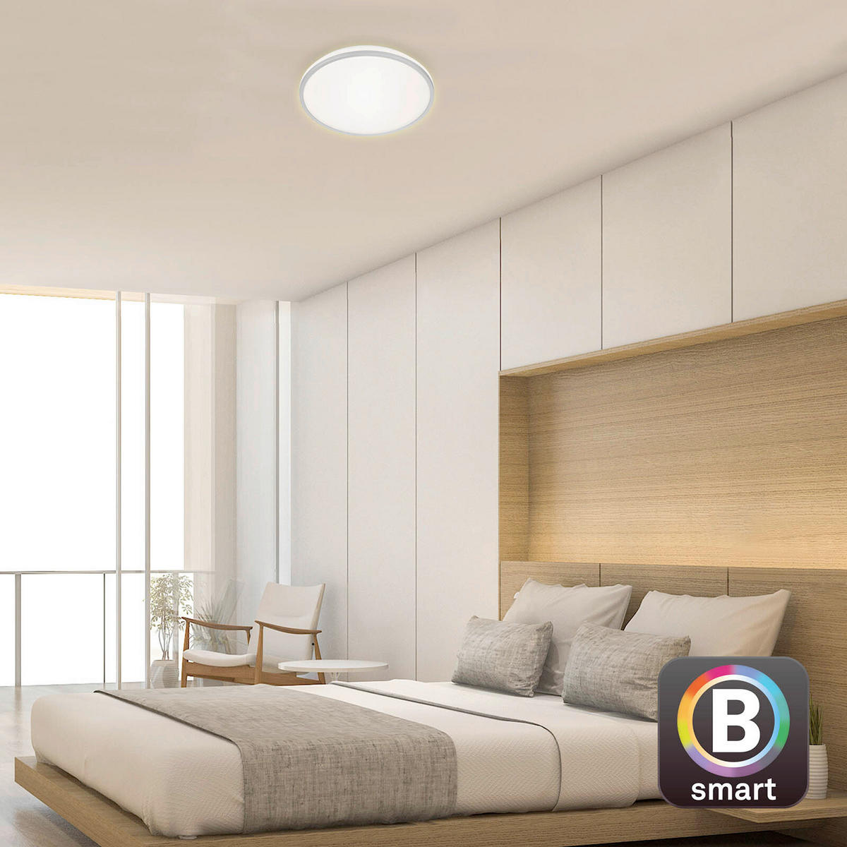 LED PLAFONJERA  - boja hroma, Dizajnerski, metal/plastika (33,3/6,2cm)