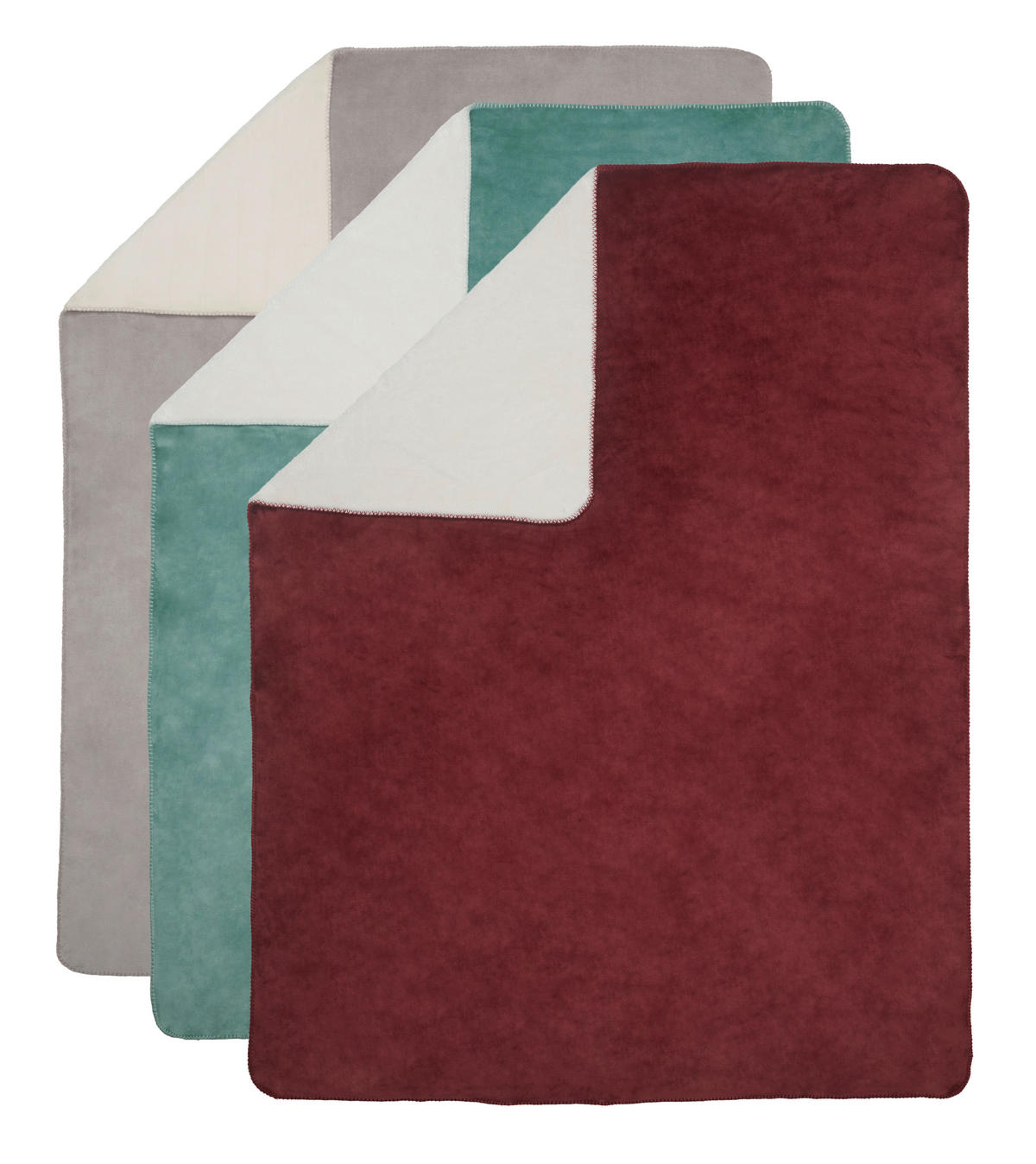 PLÉD, 150/200 cm - bílá/šalvějově zelená, Basics, plast (150/200cm) - Novel