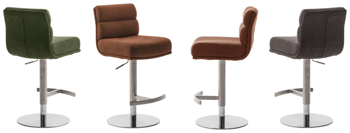 BARHOCKER in Metall, Textil Edelstahlfarben, Rostfarben  - Edelstahlfarben/Rostfarben, Design, Textil/Metall (43/84/52cm) - Dieter Knoll
