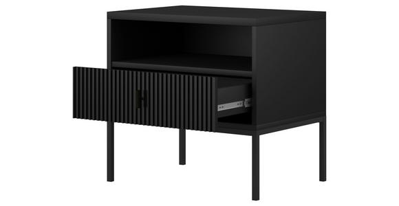 NACHTSCHRANK 53,9/52,4/39 cm  - Schwarz, Design, Holzwerkstoff/Metall (53,9/52,4/39cm) - Xora