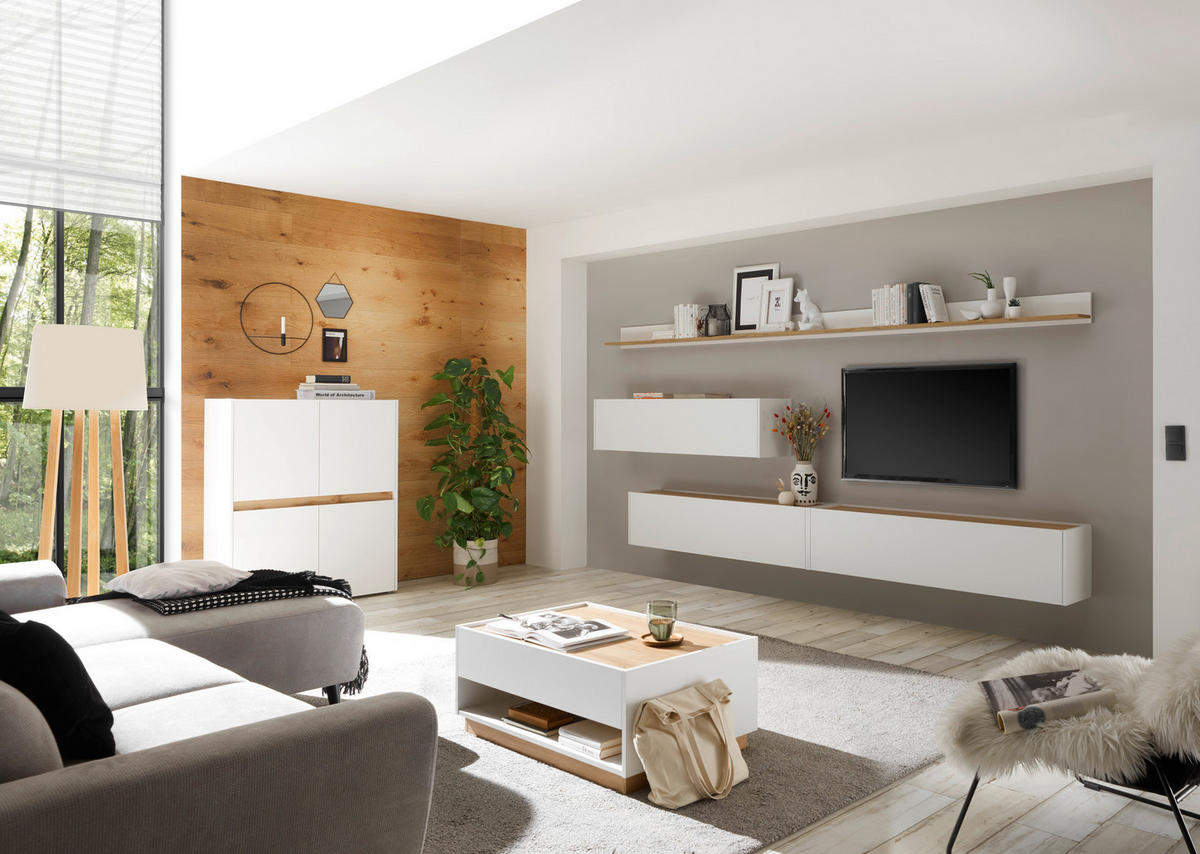 HIGHBOARD  100/122/40 cm  - Eiche Wotan/Schwarz, Design, Holzwerkstoff/Kunststoff (100/122/40cm) - Modante