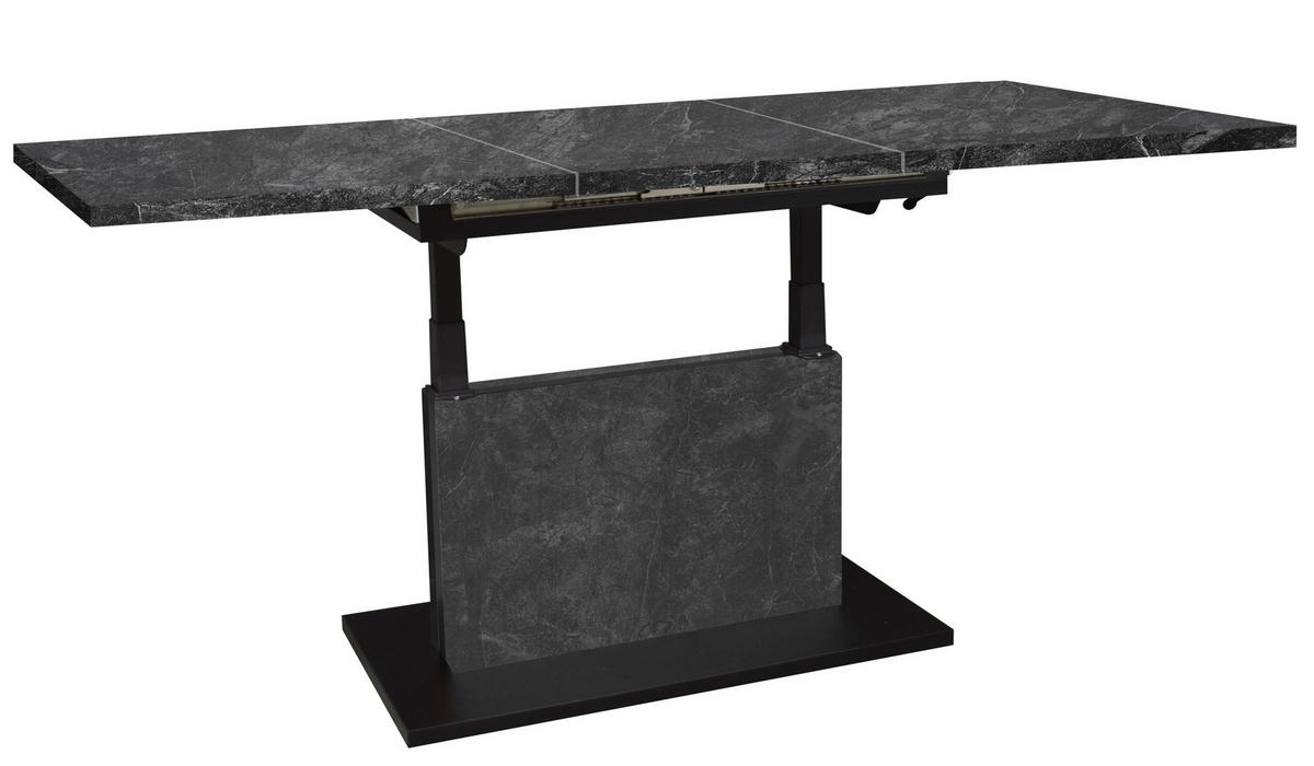 COUCHTISCH Lift Couchtisch 120-160/70/56-75 cm rechteckig Graphitfarben, Schwarz  - Graphitfarben/Schwarz, Design, Holzwerkstoff/Metall (120-160/70/56-75cm) - MID.YOU