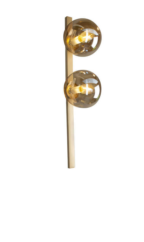 WANDLEUCHTE 60/14/16,5 cm   - Goldfarben/Bernsteinfarben, Design, Glas/Metall (60/14/16,5cm)