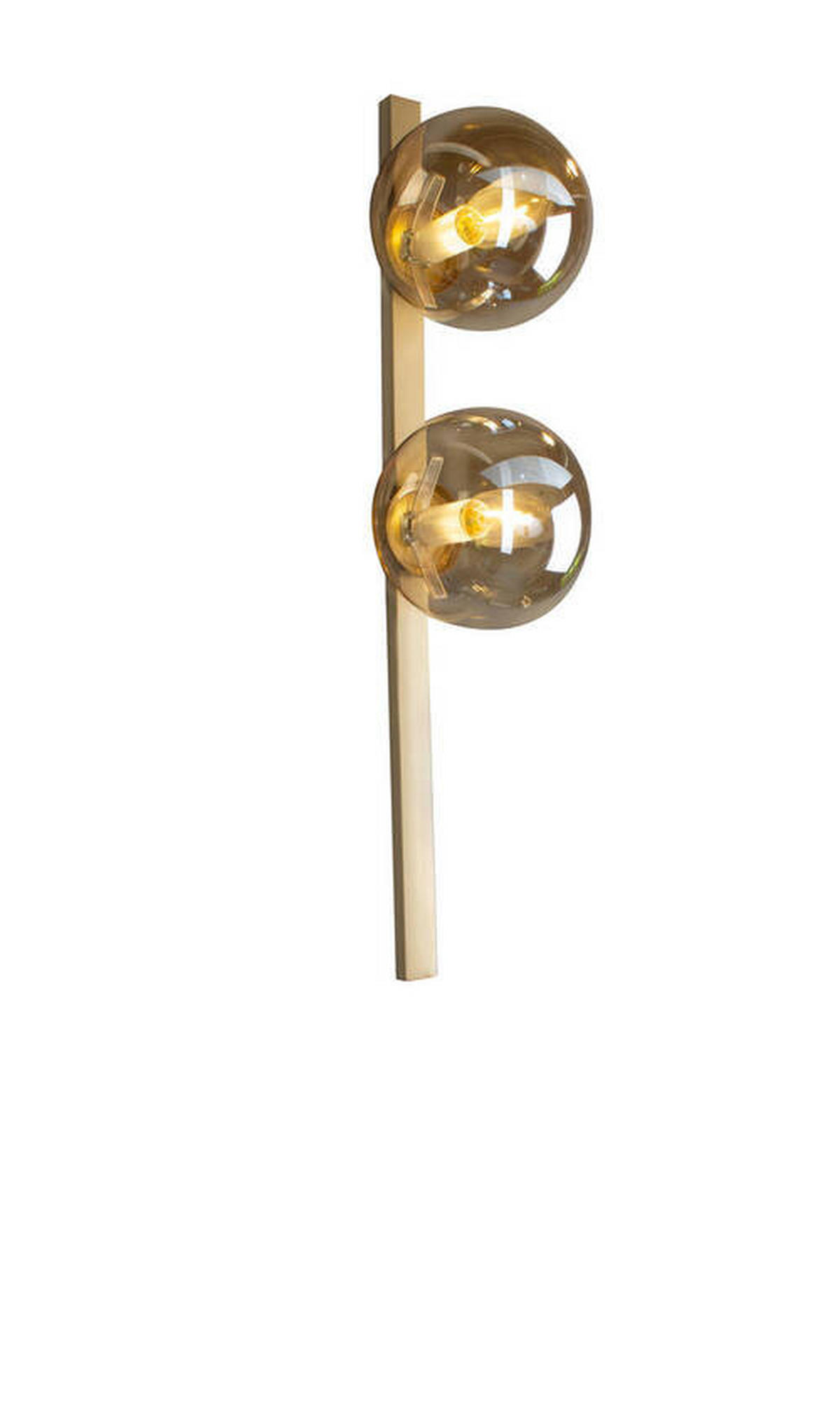 WANDLEUCHTE 60/14/16,5 cm   - Goldfarben/Bernsteinfarben, Design, Glas/Metall (60/14/16,5cm)