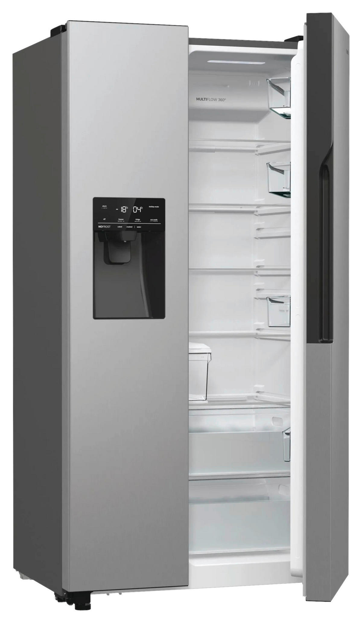 SIDE-BY-SIDE 91,5/178,6/69,8 cm NRR9185ESXL  - Edelstahlfarben, MODERN, Glas/Kunststoff (91,5/178,6/69,8cm) - Gorenje