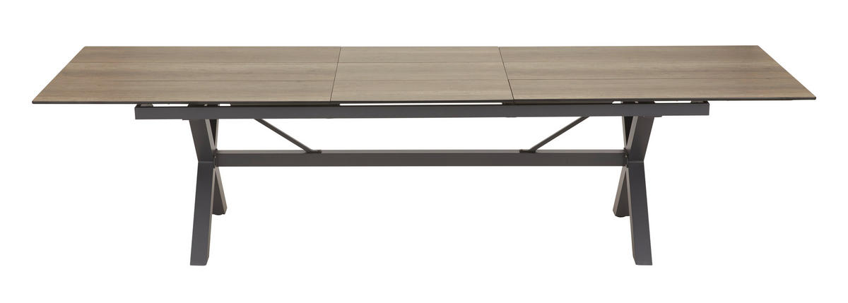 GARTENTISCH 240-315/99,6/75 cm  - Anthrazit/Braun, MODERN, Kunststoff/Metall (240-315/99,6/75cm) - Amatio