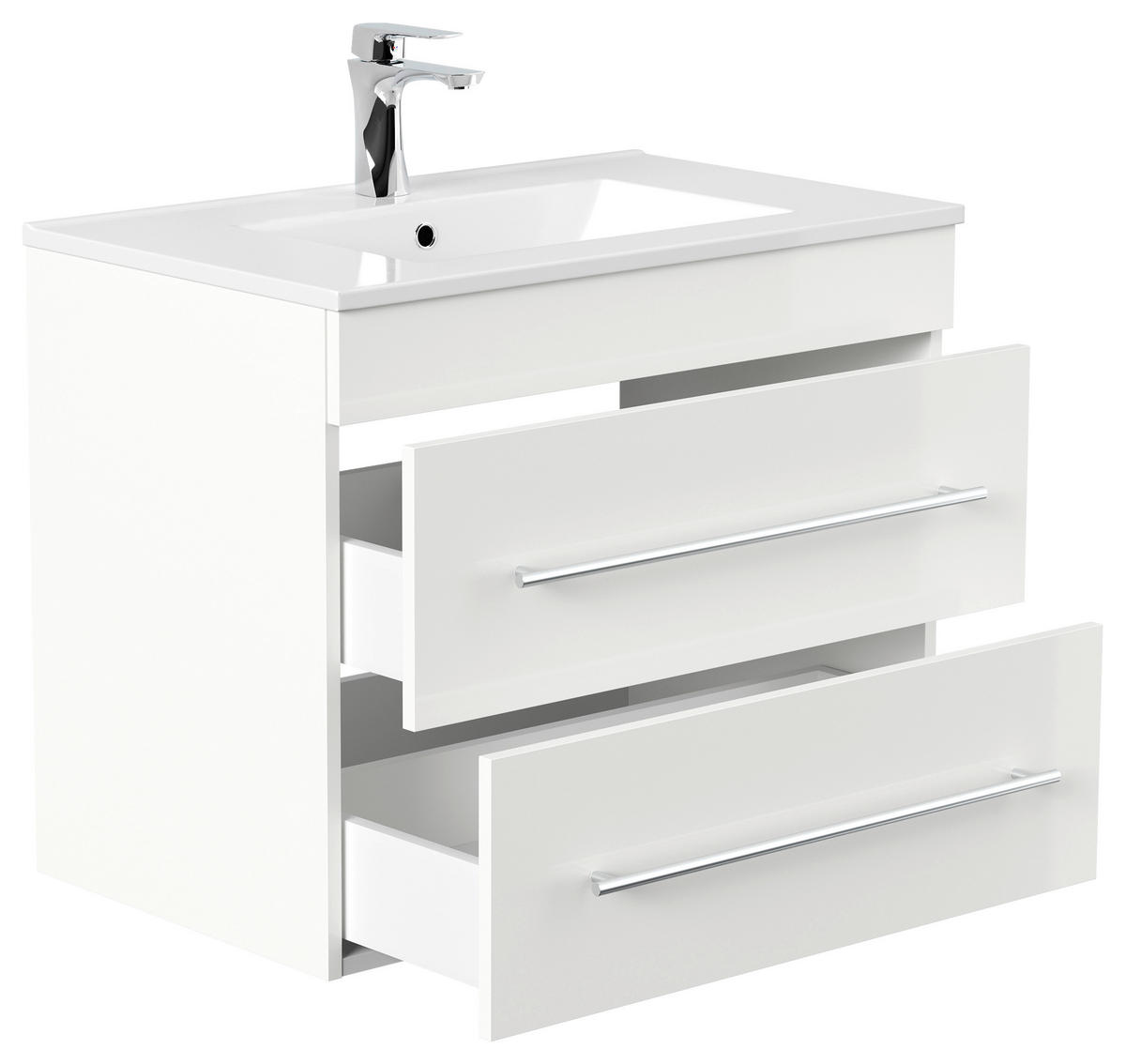 WASCHTISCHKOMBI 75,5 cm  - Weiß Hochglanz/Weiß, Basics, Keramik/Holzwerkstoff (75,5cm) - MID.YOU