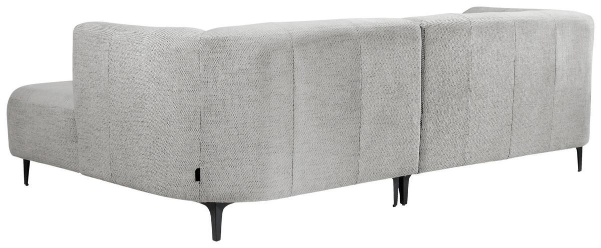 ECKSOFA in Struktur Hellgrau  - Hellgrau/Schwarz, Design, Textil/Metall (247/158cm) - MID.YOU