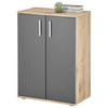 Kommode Basel  in 60/84/35 cm  - Eichefarben/Silberfarben, Design, Holzwerkstoff/Kunststoff (60/84/35cm) - MID.YOU