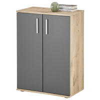 Kommode Basel  in 60/84/35 cm  - Eichefarben/Silberfarben, Design, Holzwerkstoff/Kunststoff (60/84/35cm) - MID.YOU