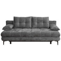 SCHLAFSOFA Chenille Graphitfarben  - Schwarz/Graphitfarben, KONVENTIONELL, Textil/Metall (203/94/96cm) - Carryhome