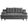 SCHLAFSOFA  mit Liegefunktion, Schlafen auf Sitzhöhe, Rücken echt Chenille Graphitfarben  - Schwarz/Graphitfarben, KONVENTIONELL, Textil/Metall (203/94/96cm) - Carryhome