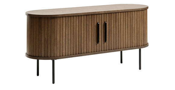 LOWBOARD  in 120/56/40 cm  - Eiche dunkel/Schwarz, Trend, Holz/Holzwerkstoff (120/56/40cm) - Xora