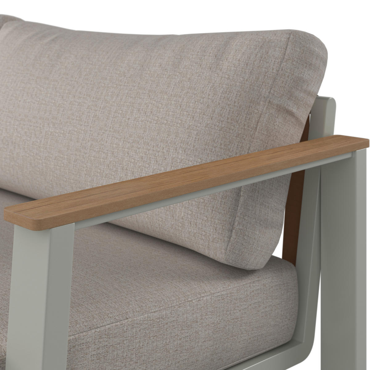 LOUNGEGARNITUR 4-teilig   209.5/65/82.5 cm Aluminium  - Beige/Braun, MODERN, Kunststoff/Textil (209.5/65/82.5cm) - Ambia Garden