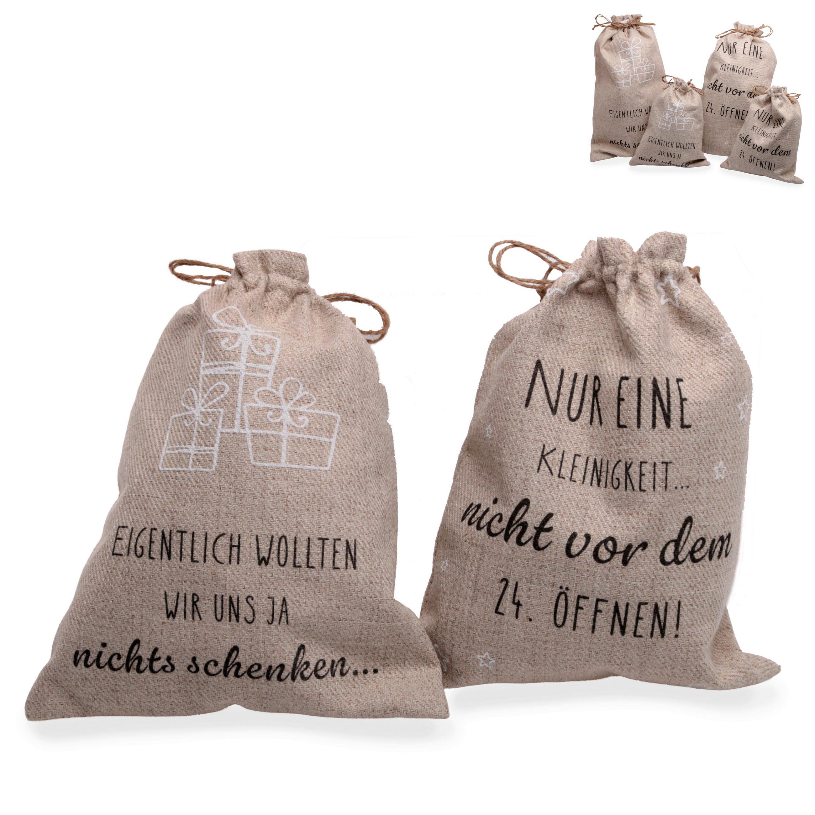 GESCHENKTASCHE  - Schwarz/Naturfarben, Basics, Textil (230/230/290cm)