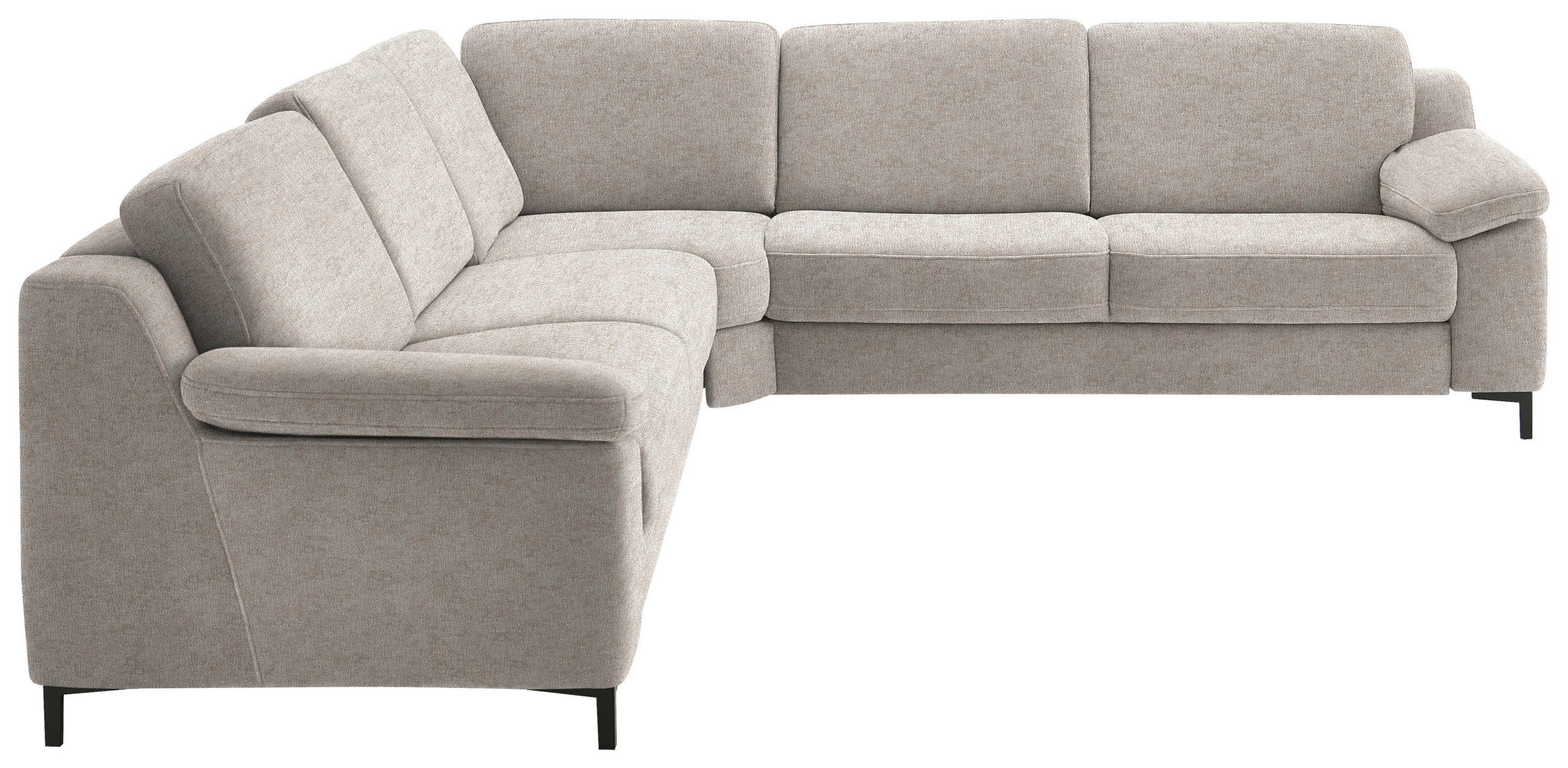 ECKSOFA in Chenille Beige  278/278 cm  - Beige/Schwarz, Design, Textil/Metall (278/278cm) - Valdera