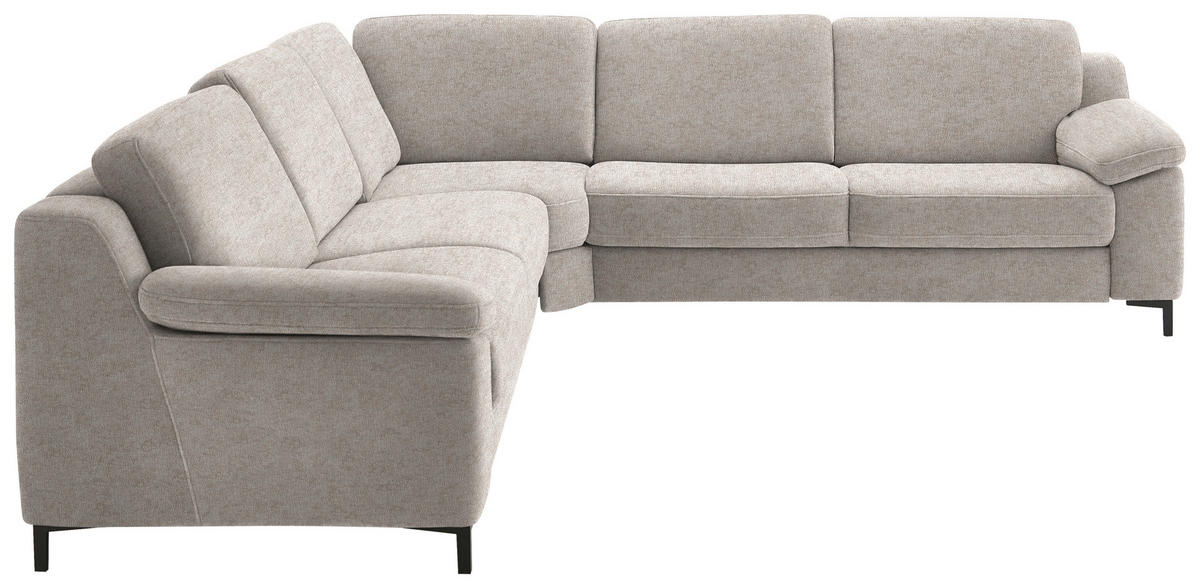 ECKSOFA in Chenille Beige  278/278 cm  - Beige/Schwarz, Design, Textil/Metall (278/278cm) - Valdera