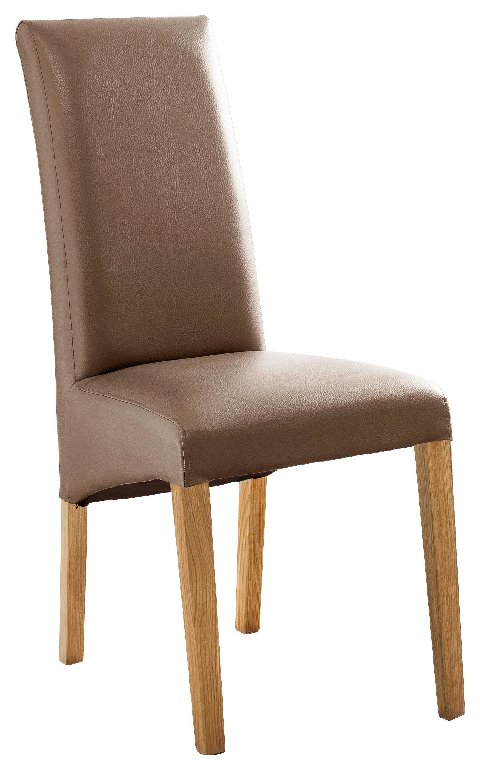 STUHL  Beinauswahl, Stoffauswahl Lederlook  Eichefarben, Cappuccino  - Eichefarben/Cappuccino, Konventionell, Holz/Textil (47/102/57cm) - Carryhome