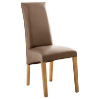 STUHL  Beinauswahl, Stoffauswahl Lederlook  Eichefarben, Cappuccino  - Eichefarben/Cappuccino, Konventionell, Holz/Textil (47/102/57cm) - Carryhome