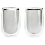 KAFFEEGLAS 2-teilig  - Grau, KONVENTIONELL, Glas (7,5/12,5cm) - Novel