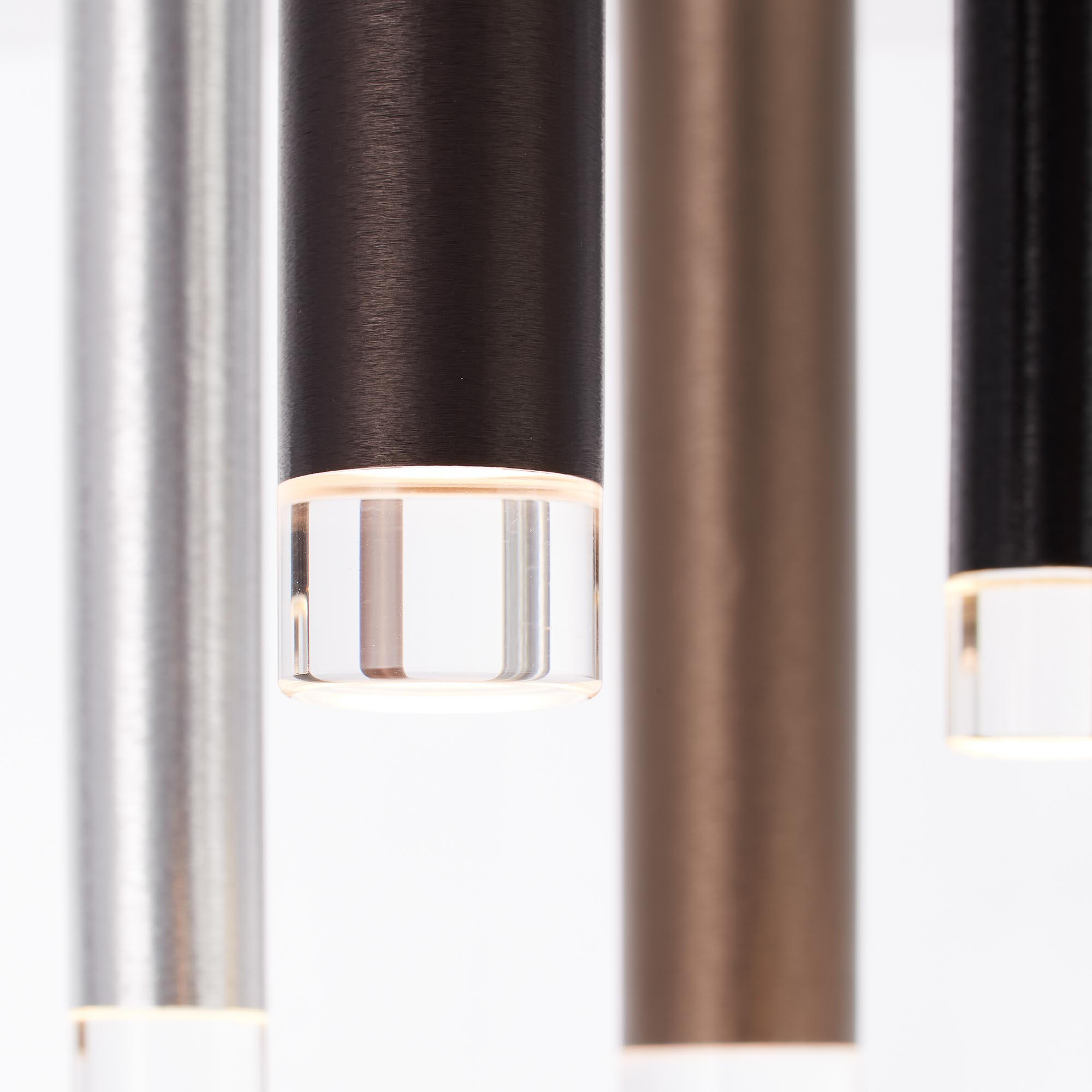 LED-DECKENLEUCHTE Cambalo 30/21,5 cm   - Schwarz/Alufarben, Trend, Kunststoff/Metall (30/21,5cm) - Brilliant