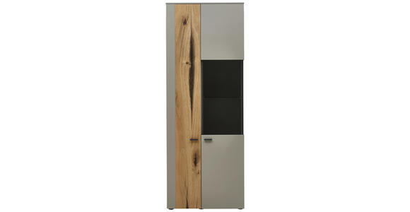 VITRINE in furniert, Hartholz Balkeneiche Eichefarben, Fango - Fango/Eichefarben, Design, Glas/Holz (73,2/196,8/41,2cm) - Dieter Knoll