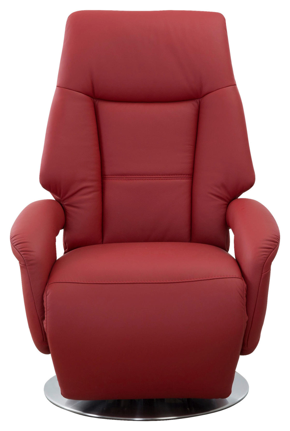 RELAXSESSEL in Leder Rot  - Edelstahlfarben/Rot, Konventionell, Leder/Metall (74/111/77cm) - Sit & More
