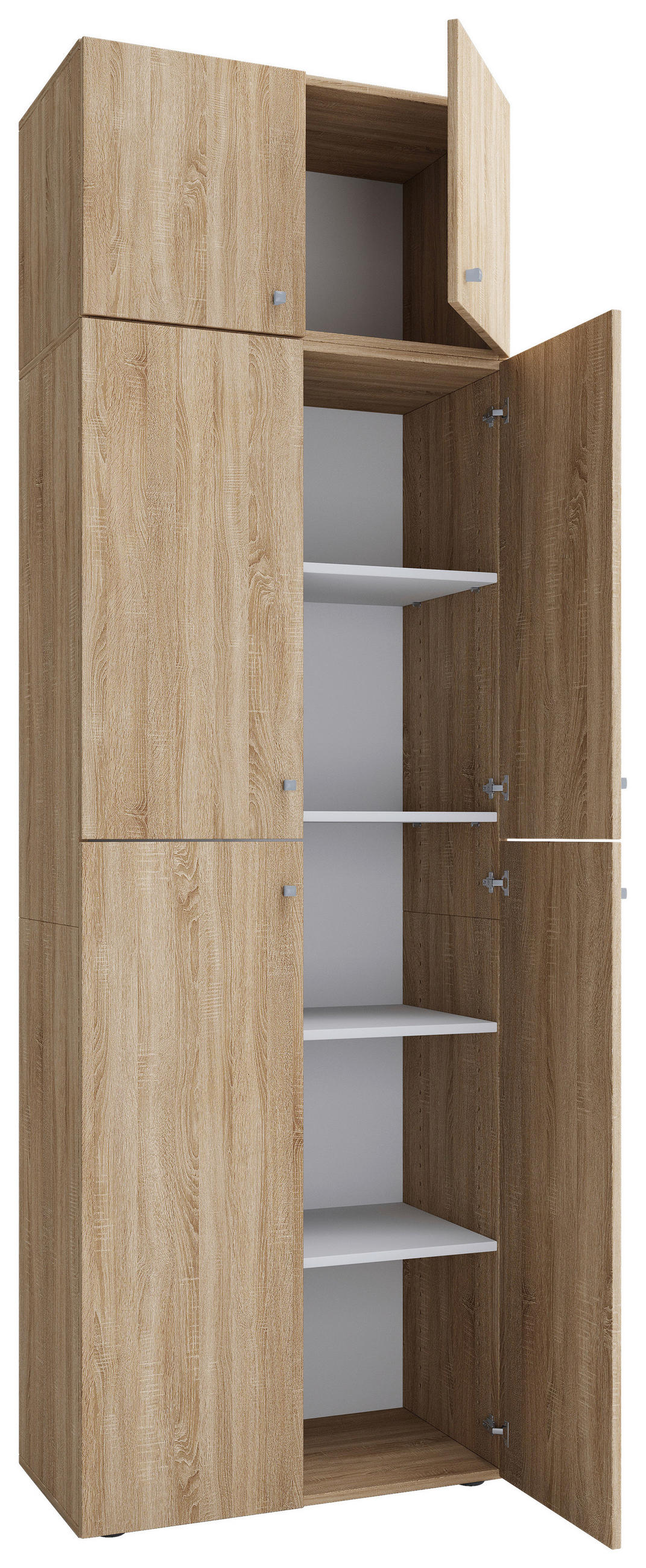 SCHUHSCHRANK Sonoma Eiche  - Schwarz/Grau, KONVENTIONELL, Holzwerkstoff/Kunststoff (70/223/39cm) - MID.YOU