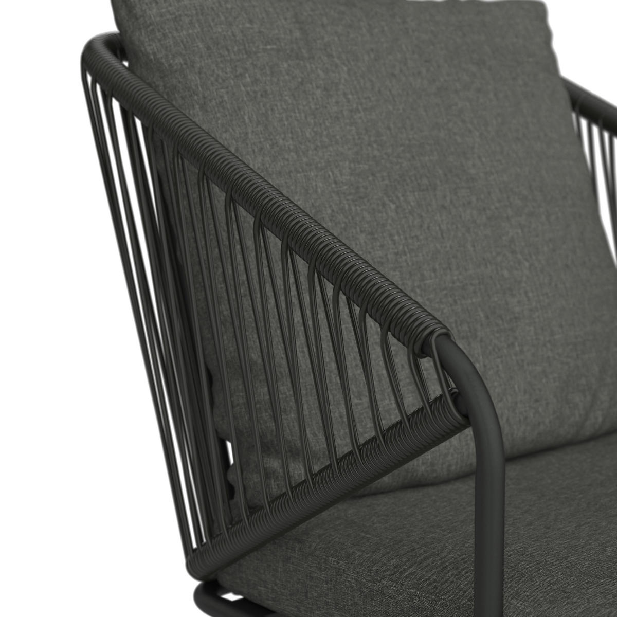 ZOSTAVA ZÁHRADNÉHO NÁBYTKU kov, plast, sklo, textil - čierna/tmavosivá, Design, kov/textil (58/85/85/76/60/180cm) - Ambia Garden