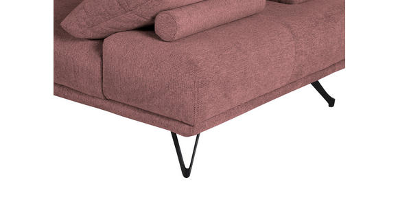 ECKSOFA Altrosa Flachgewebe  inkl. Rückenkissen, Rücken echt  - Schwarz/Altrosa, KONVENTIONELL, Textil/Metall (240/310cm) - Carryhome