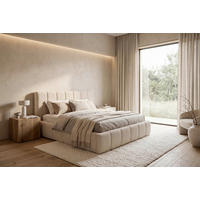 POLSTERBETT 160/200 cm,  in Beige, Lattenrost, Bettkasten,  - Beige/Schwarz, MODERN, Holz/Kunststoff (160/200cm) - MID.YOU