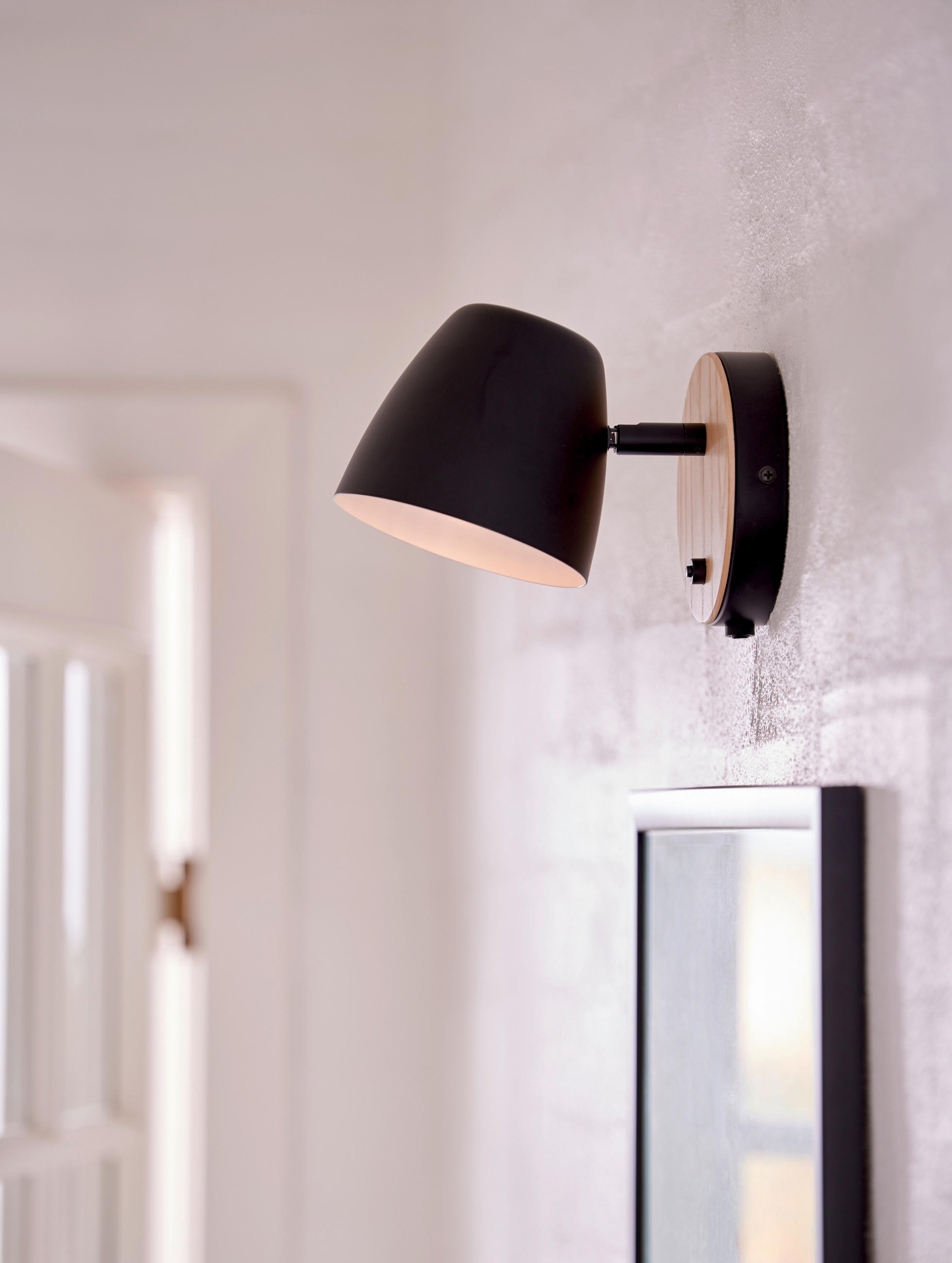 WANDLEUCHTE 13/13/20,7 cm   - Schwarz, Design, Holz/Metall (13/13/20,7cm) - Nordlux