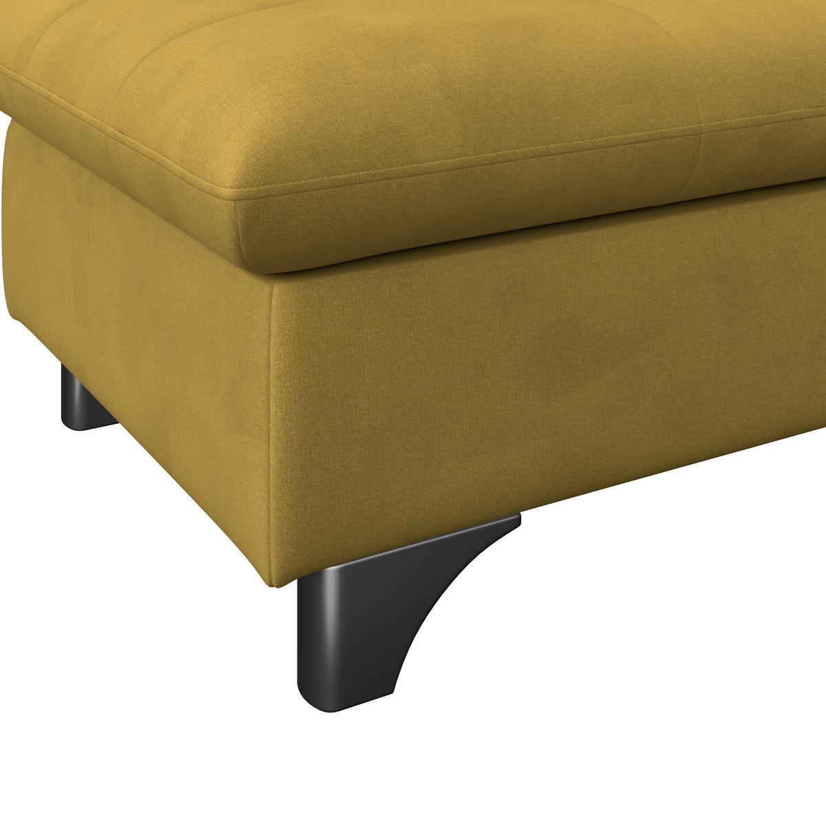 HOCKER Chenille Senfgelb  - Chromfarben/Senfgelb, KONVENTIONELL, Textil/Metall (108/46/108cm) - Livetastic