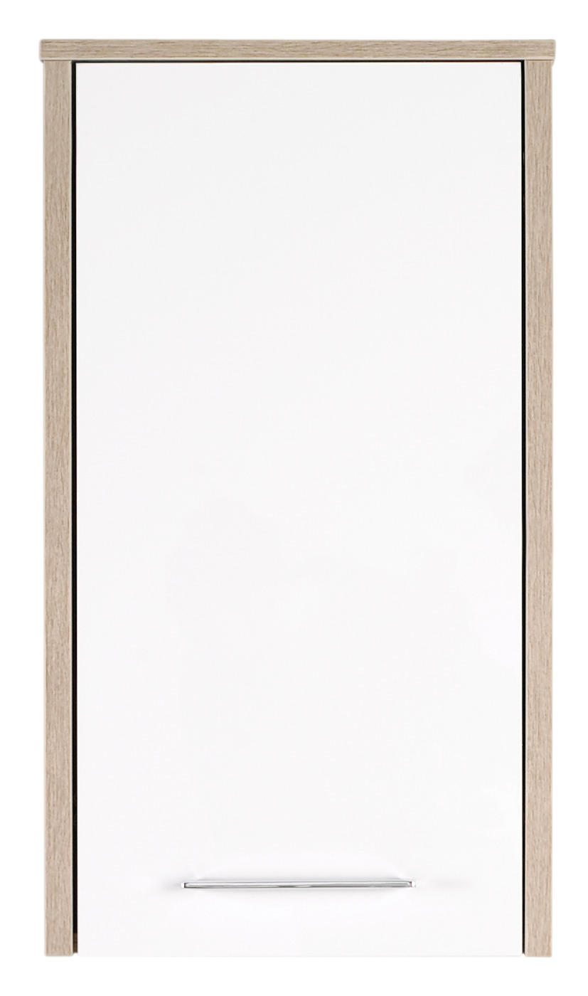 HÄNGESCHRANK 40/72/20 cm  - Weiss Hochglanz/Chromfarben, Design, Glas/Holzwerkstoff (40/72/20cm) - Xora