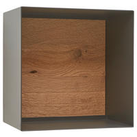 REGALELEMENT  35/35/24 cm Eichefarben, Titanfarben  - Eichefarben/Titanfarben, Natur, Holz/Metall (35/35/24cm) - Valnatura