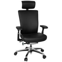 SNURRSTOL  i svart  - kromfärg/svart, Modern, metall/läder (57/106/52cm) - MID.YOU