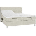 BOXSPRINGBETT 180/200 cm  in Ecru  - Chromfarben/Ecru, KONVENTIONELL, Kunststoff/Textil (180/200cm) - Voleo