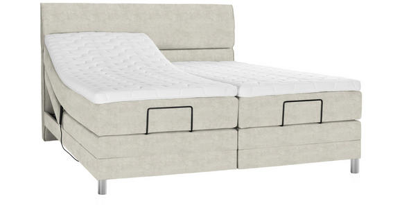 BOXSPRINGBETT 180/200 cm  in Ecru  - Chromfarben/Ecru, KONVENTIONELL, Kunststoff/Textil (180/200cm) - Voleo