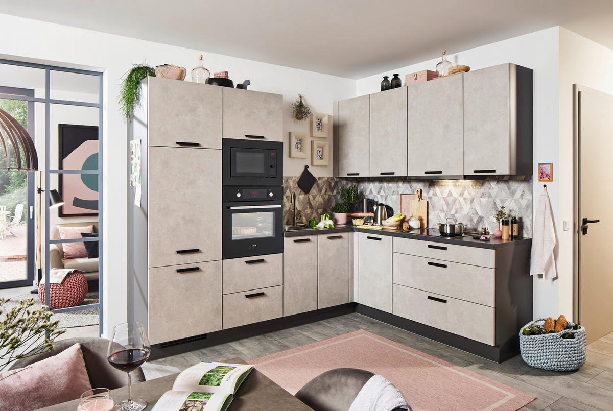 KUCHYNĚ NA MÍRU RILEY - šedá, Design, kompozitní dřevo - Celina