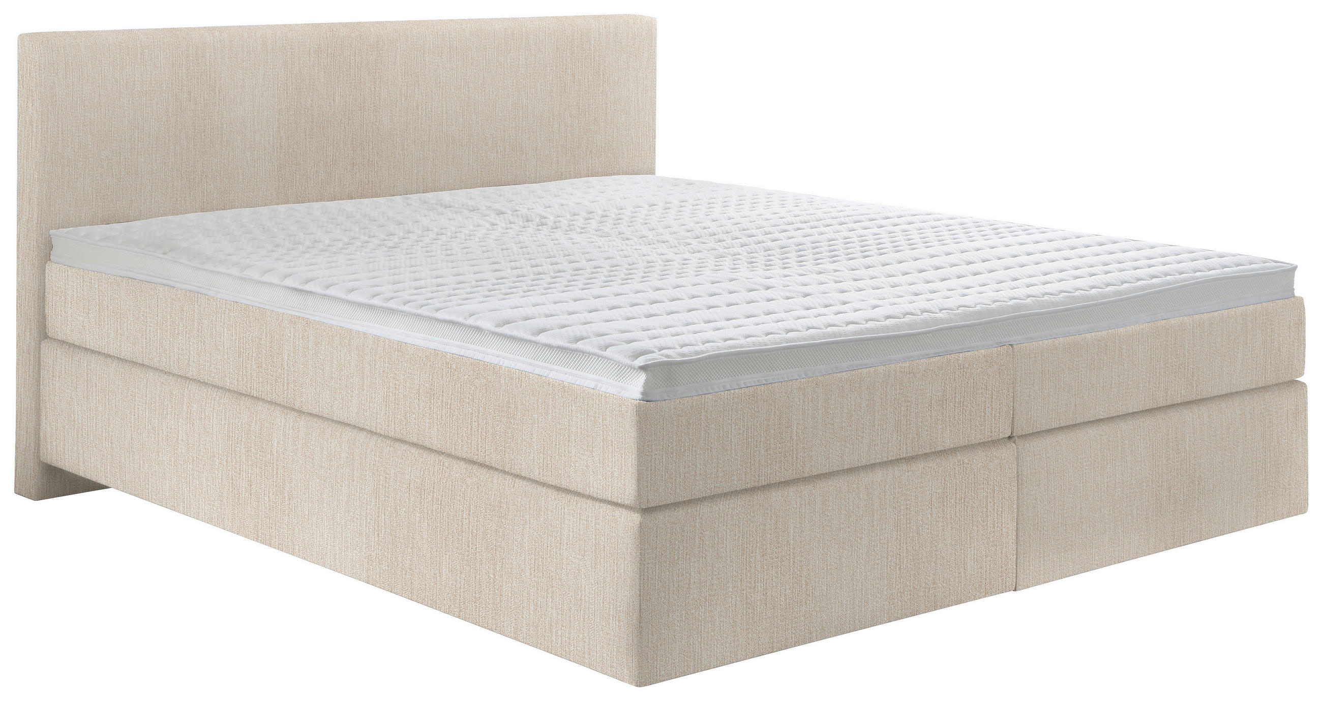 BOXSPRINGBETT 160/200 cm  in Taupe  - Taupe/Schwarz, KONVENTIONELL, Kunststoff/Textil (160/200cm) - Hom`in