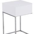 NACHTKÄSTCHEN 40/62/40 cm  in Silberfarben, Weiß  - Silberfarben/Weiß, Basics, Holzwerkstoff/Metall (40/62/40cm) - Xora
